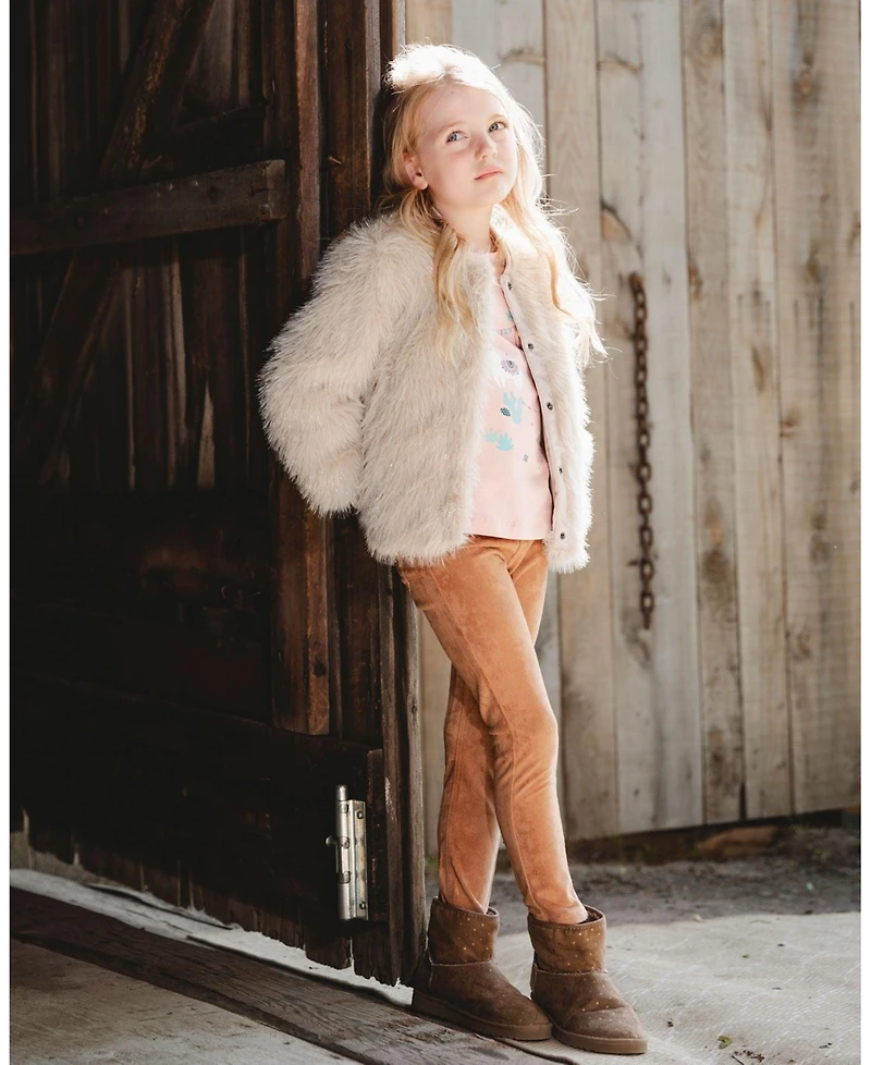 Deux par Girl Stretch Suede Treggings Light Pecan Brown