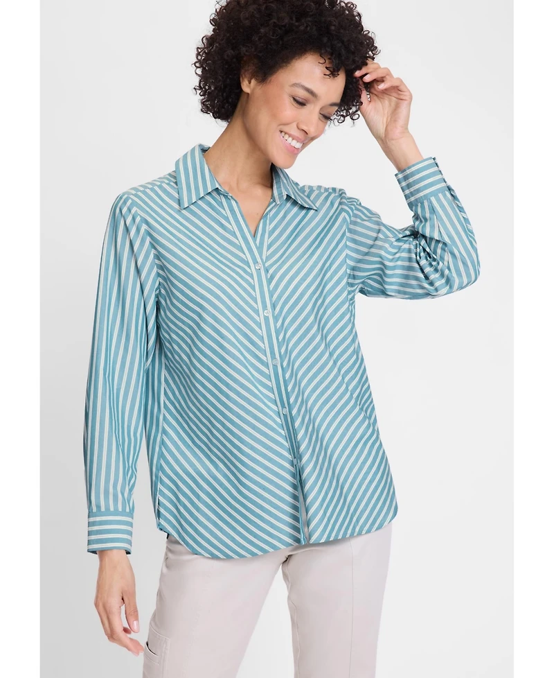 Olsen Women's Chevron Striped Shirt