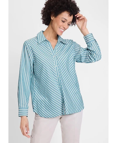 Olsen Women's Chevron Striped Shirt