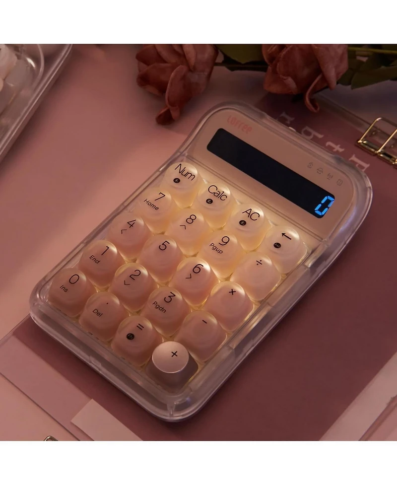 Lofree Foundation Tri-Mode Wireless Numpad with White Led Backlight, Compatible with MacOS, iOS, Windows, and Android