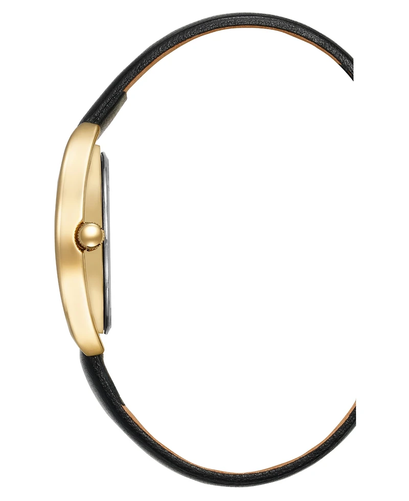 Anne Klein Women's Quartz Premier Black Leather Watch, 28mm