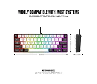risokeys 60% Wired Gaming Keyboard, Rgb Backlit Ultra Compact Mini Keyboard, Waterproof Mini Compact 61-Key Keyboard for Pc/Mac Gamers, Typist