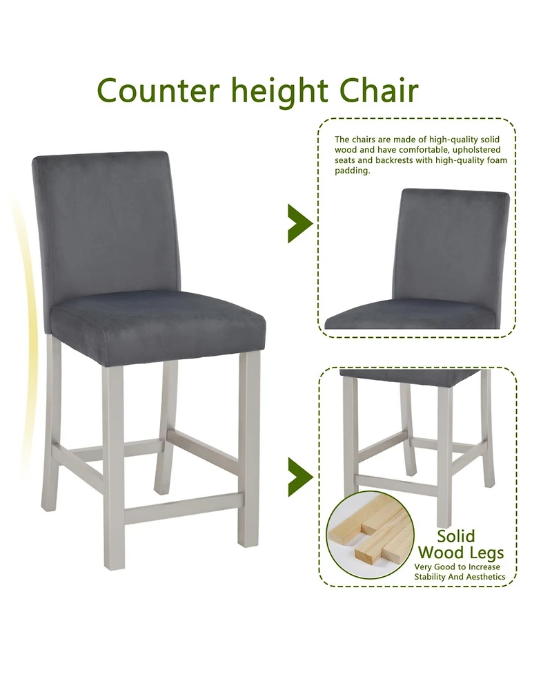 Streamdale Furniture Counter Height Dining Set - Silver Grey