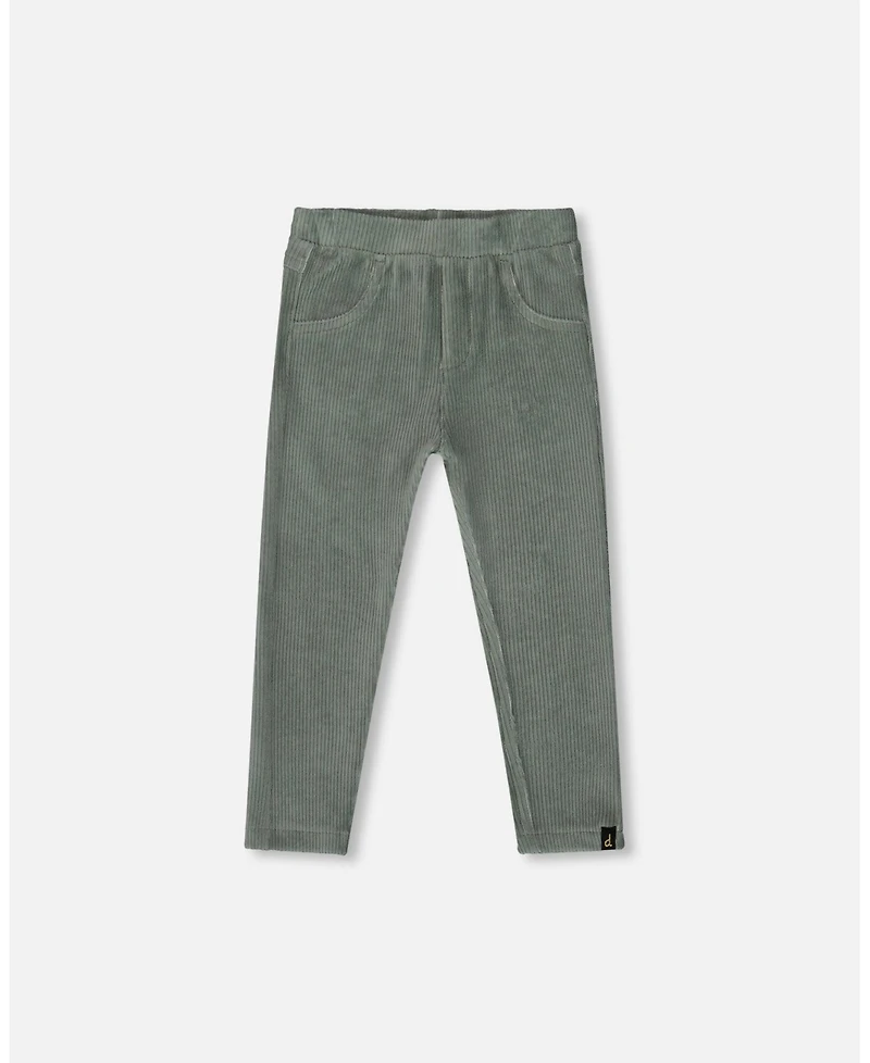 Deux par Girl Stretch Velour Tregging Jade Green - Toddler|Child