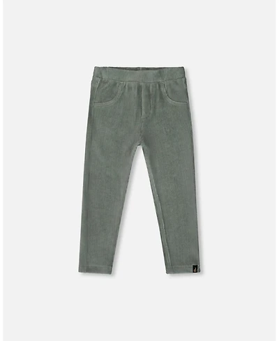 Deux par Girl Stretch Velour Tregging Jade Green - Toddler|Child