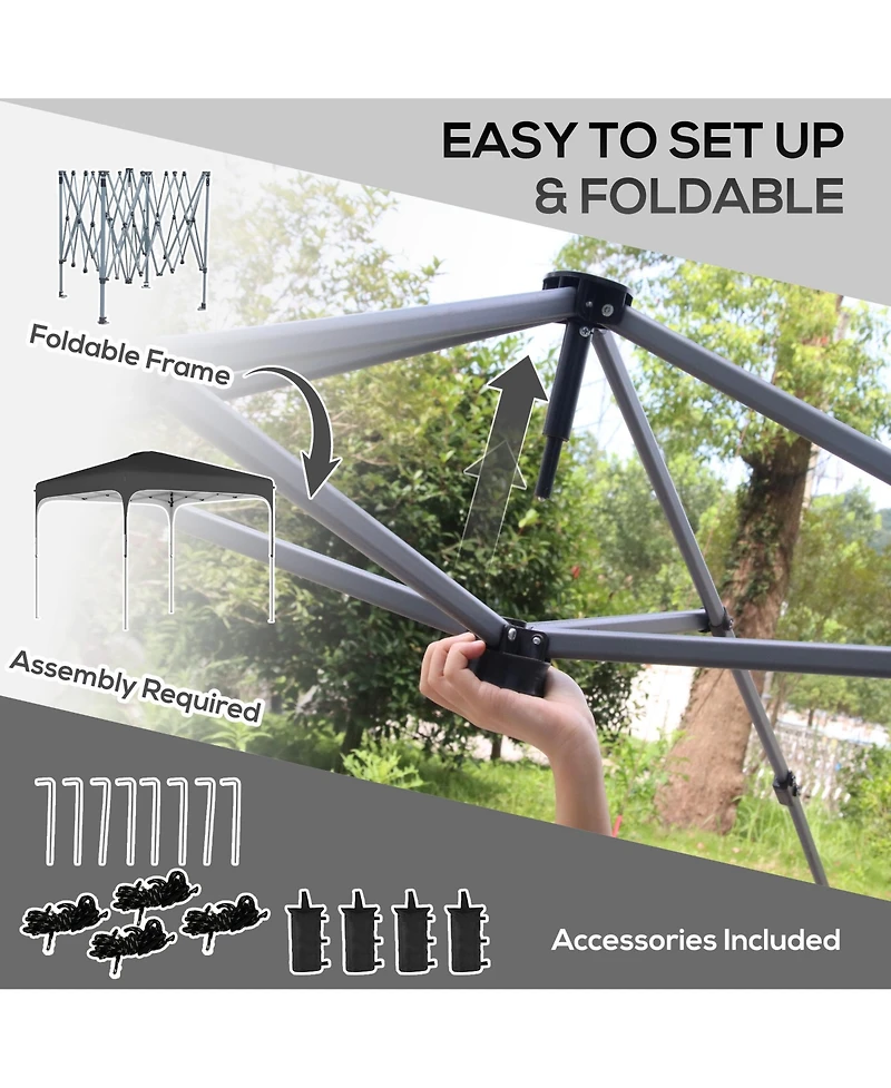 Outsunny 8' x 8' Pop Up Canopy with Adjustable Height
