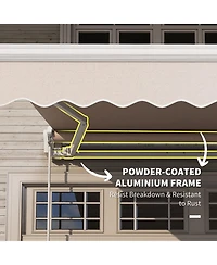 Outsunny 8' x 6.6' Patio Retractable Awning, Manual Sun Shade