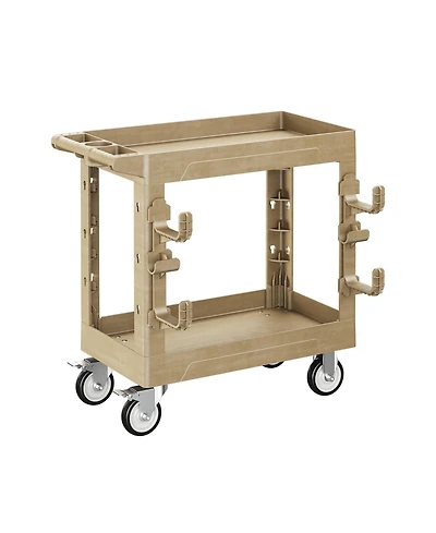 Silvel 2-Tier Rolling Tool Cart with Wheels, Industrial Commercial/ Service Cart, Pp