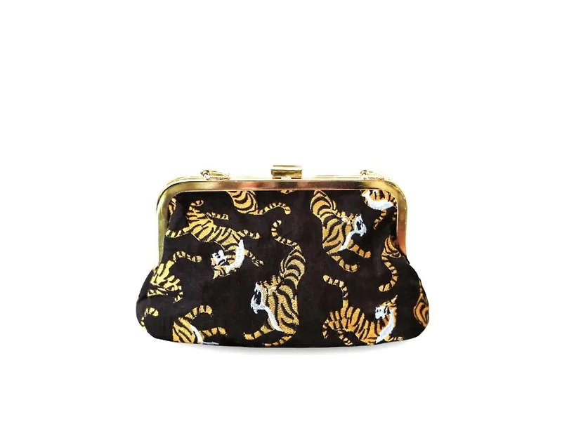 Brunna.co Sumatran Tiger Clutch Bag in Black