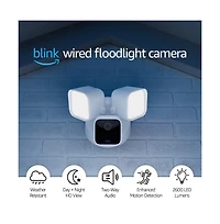 Blink Outdoor Floodlight Wired 1080p Security Camera with Motion Detection, Siren - White