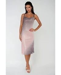 Bebe Women's Ombre Pleat Cowl Midi Dress