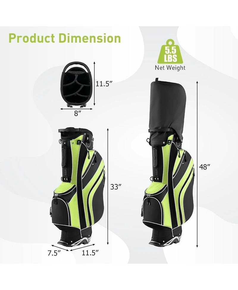 Mecale Golf Stand Bag Lightweight and Portable Golf Cart Bag with Shoulder Strap