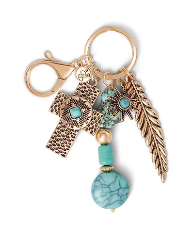 Jessica Simpson Turquoise Bead Keychain with Charms