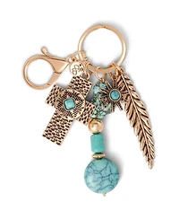 Jessica Simpson Turquoise Bead Keychain with Charms