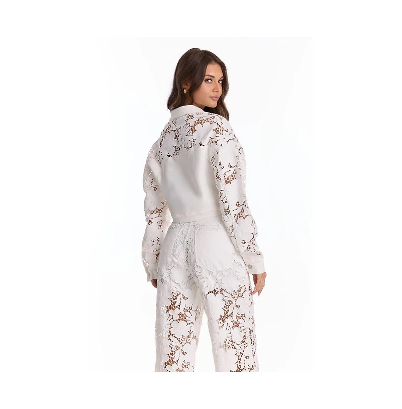 The Noli Shop Women's Celeste Jean Jacket - White