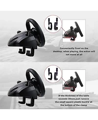 Nbcp Pc Racing Wheel with Pedals & Shifter – 270° Rotation, Dual Vibration, Compatible with PS4, Xbox One, Xbox Series X|S, PS3, Switch &