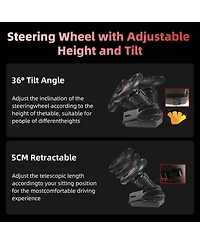 Nbcp 180°Gaming Steering Wheel with Dual Vibration & Pedals – Compatible with Xbox One, Xbox Series X|S, PS4, Pc, Switch, PS3, Xbox 360 & Android