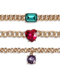 Jessica Simpson 3-Piece Chunky Gemstone Chain Bracelet Set