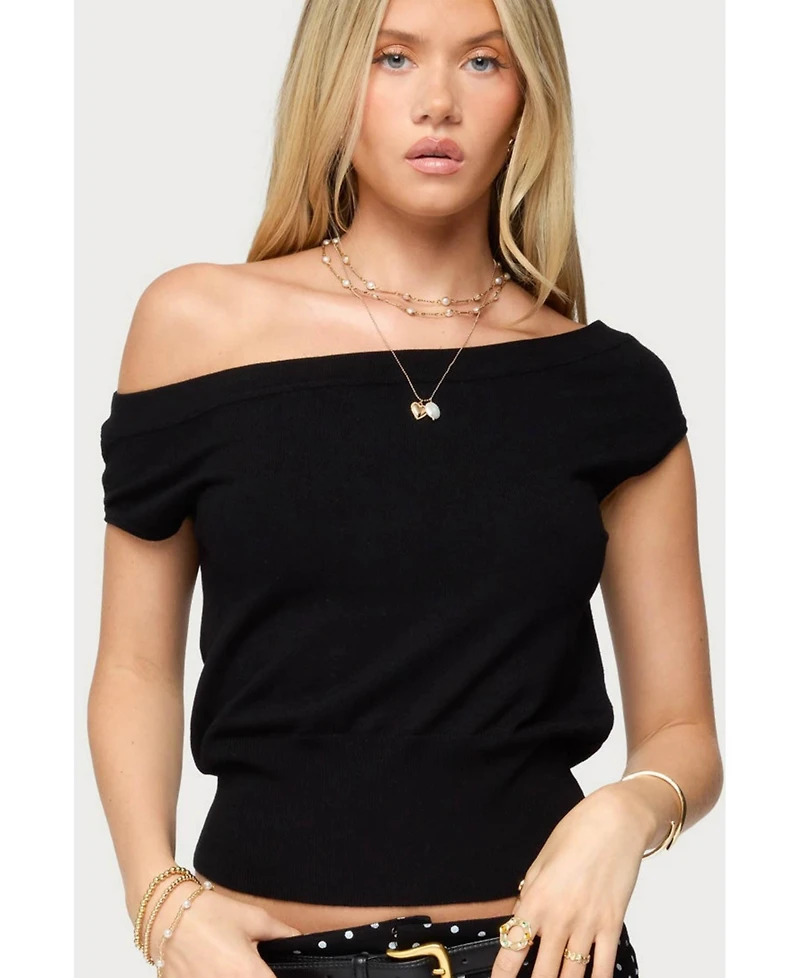 Edikted Womens Pheobe Contrast Knit Tank Top