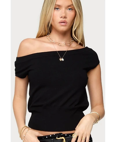Edikted Womens Pheobe Contrast Knit Tank Top