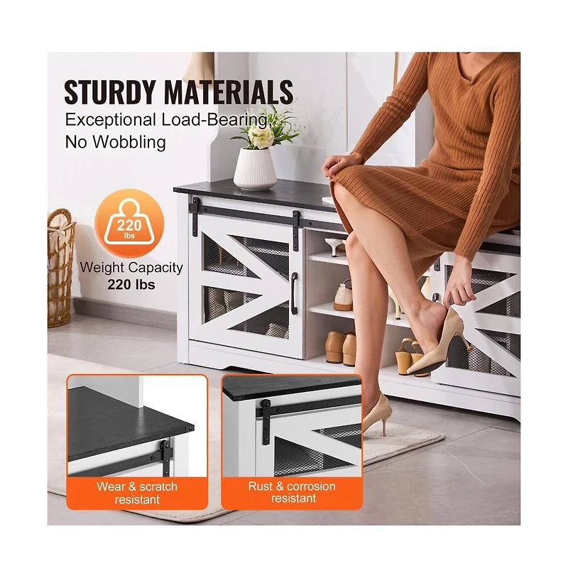 Led Hall Tree Bench with Shoe Storage, 12 Hooks, Shelves, and Seating for Entryway