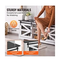 Led Hall Tree Bench with Shoe Storage, 12 Hooks, Shelves, and Seating for Entryway