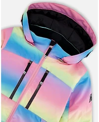 Deux par Girl Two-Piece Teknik Snowsuit Rainbow Gradient