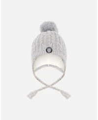 Deux par Kids Unisex Lined Winter Hat with Pompom Heather Gray - Toddler|Child
