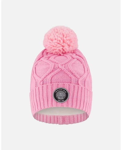 Deux par Girl Lined Knit Pompom Hat Pink - Toddler|Child
