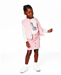 Deux par Toddler Girls Corduroy Puffy Sleeveless Vest Dusty Pink - Toddler|Child
