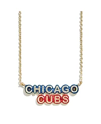Wear By Erin Andrews Chicago Cubs Delicate Enamel Necklace