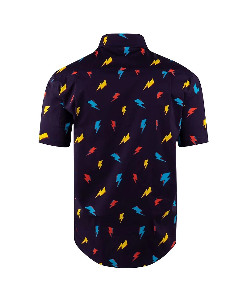 Section 119 Men's Purple David Bowie Electric Bolt Button-Down Shirt