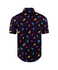 Section 119 Men's Purple David Bowie Electric Bolt Button-Down Shirt