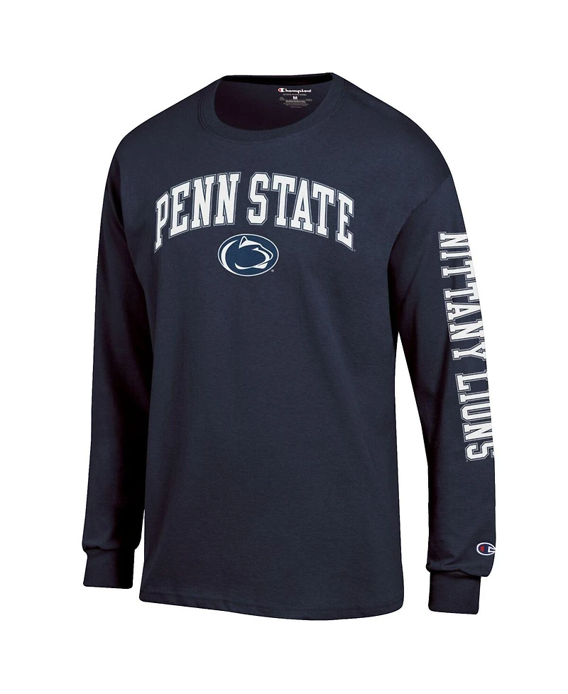 Champion Men's Navy Penn State Nittany Lions Arch Over Logo 2-Hit Long Sleeve T-Shirt