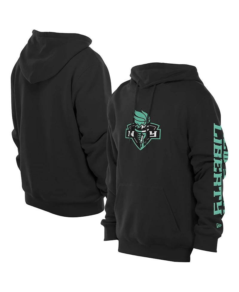 New Era Men's Black York Liberty Wordmark Premium Fleece Pullover Hoodie