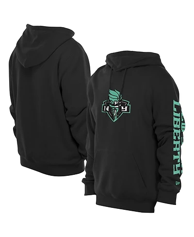 New Era Men's Black York Liberty Wordmark Premium Fleece Pullover Hoodie
