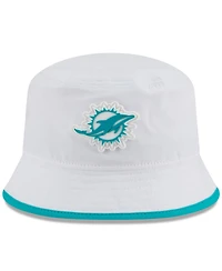 New Era Men's White Miami Dolphins 2025 Nfl Training Camp Stretch Bucket Hat