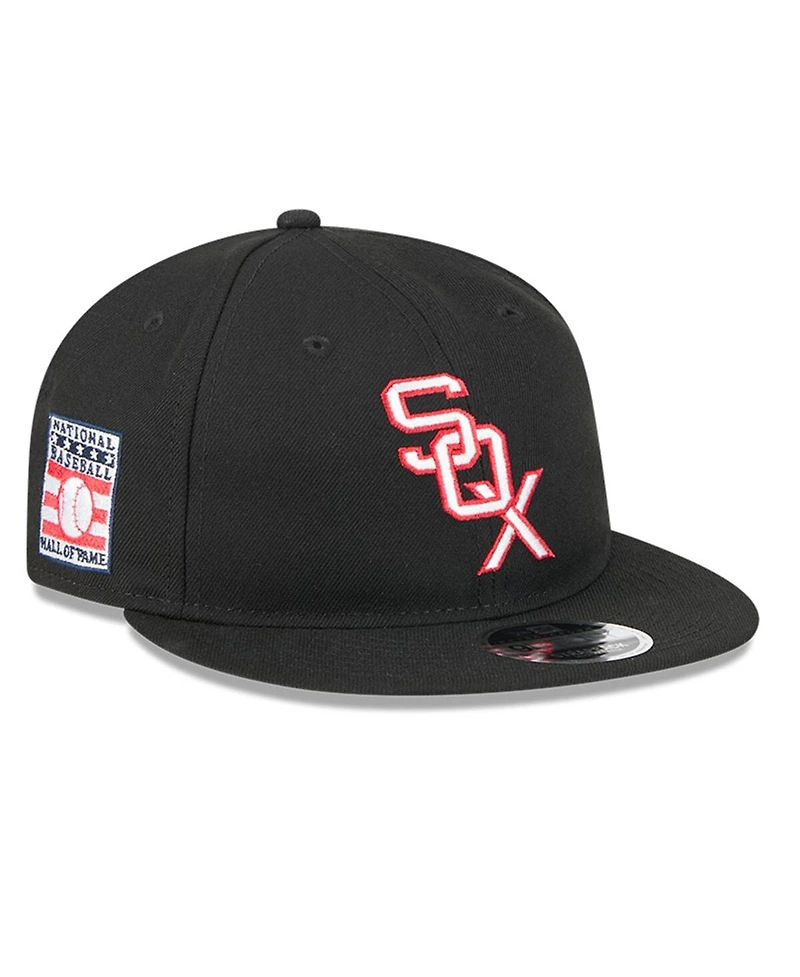 New Era Men's Black Chicago White Sox Baseball Hall of Fame Retro Crown 9FIFTY Adjustable Hat