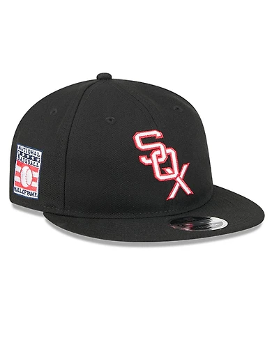 New Era Men's Black Chicago White Sox Baseball Hall of Fame Retro Crown 9FIFTY Adjustable Hat