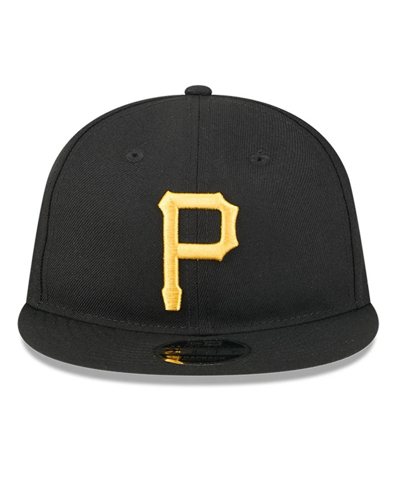 New Era Men's Black Pittsburgh Pirates Baseball Hall of Fame Retro Crown 9FIFTY Adjustable Hat