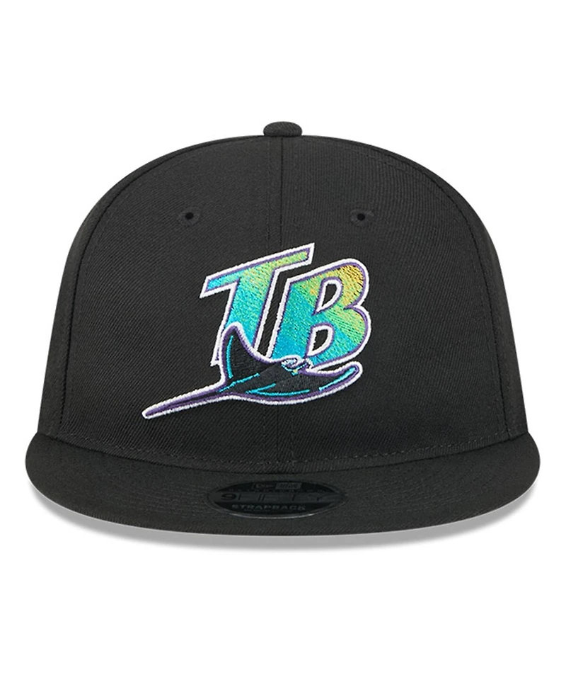New Era Men's Black Tampa Bay Rays Baseball Hall of Fame Retro Crown 9FIFTY Adjustable Hat