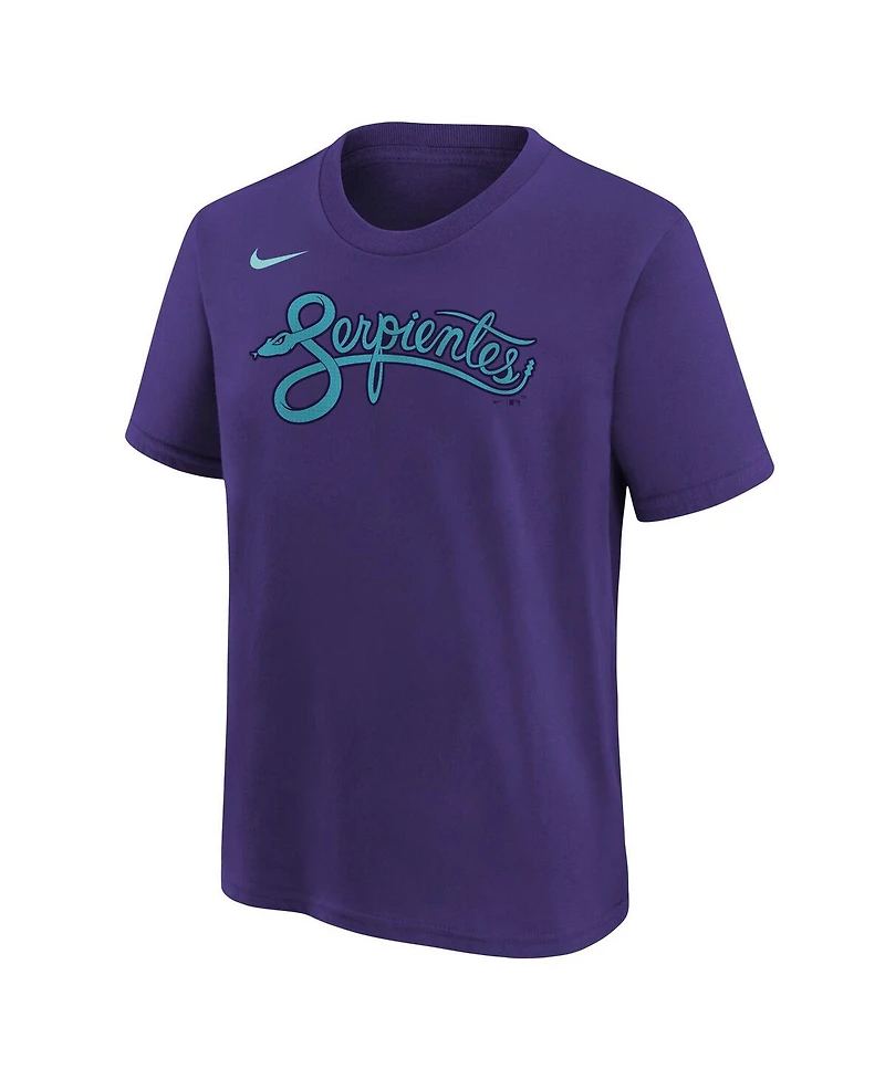 Nike Big Boys and Girls Zac Gallen Purple Arizona Diamondbacks Fuse City Connect Name Number T-Shirt