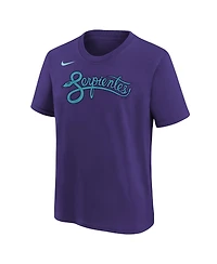 Nike Big Boys and Girls Zac Gallen Purple Arizona Diamondbacks Fuse City Connect Name Number T-Shirt
