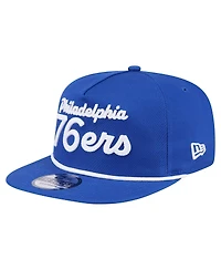 New Era Men's Royal Philadelphia 76ers Team Text Golfer Snapback Hat