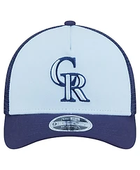 New Era Men's Light Blue/Navy Colorado Rockies 2-Tone Color Pack 9FORTY M-Crown A-Frame Adjustable Hat