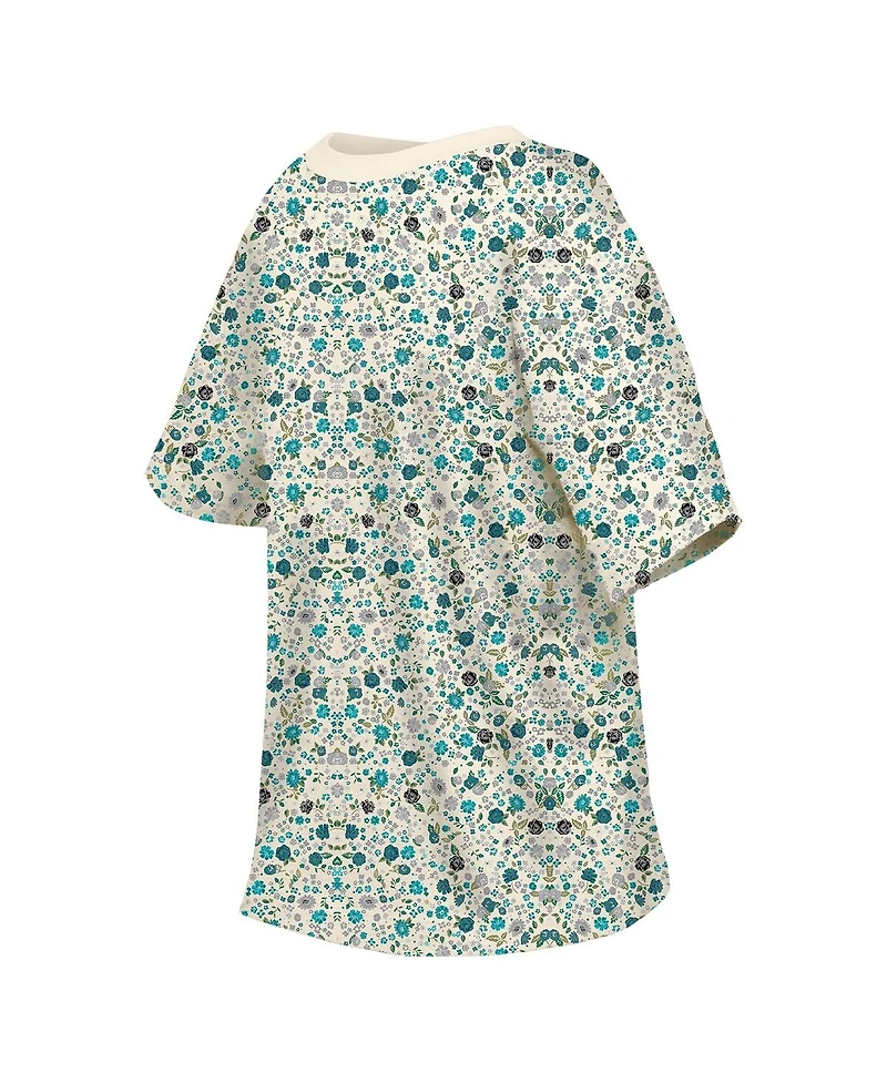 New Era Women's Cream Philadelphia Eagles Glam Game Floral T-Shirt