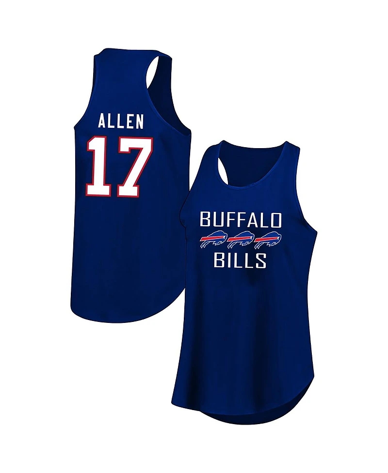 Fanatics Women's Josh Allen Royal Buffalo Bills Plus Size Name Number Tank Top
