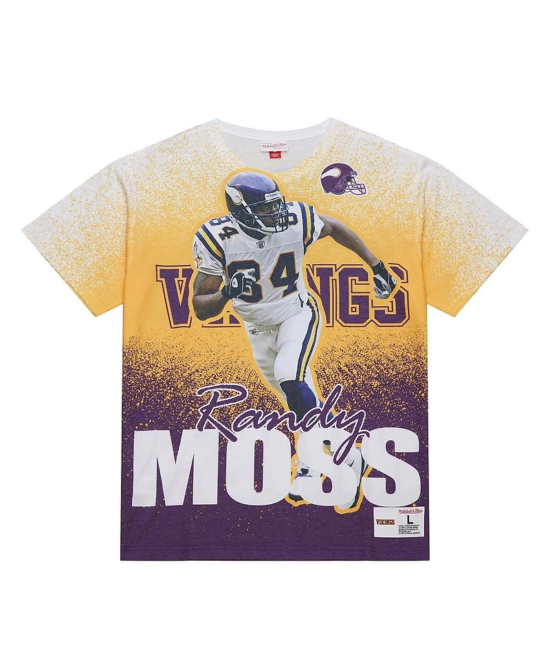 Mitchell & Ness Men's Randy Moss Gray Minnesota Vikings Burst Retired Player T-Shirt