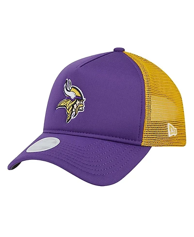 New Era Big Boys and Girls Purple Minnesota Vikings A-Frame 9FORTY Trucker Adjustable Hat