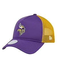 New Era Big Boys and Girls Purple Minnesota Vikings A-Frame 9FORTY Trucker Adjustable Hat